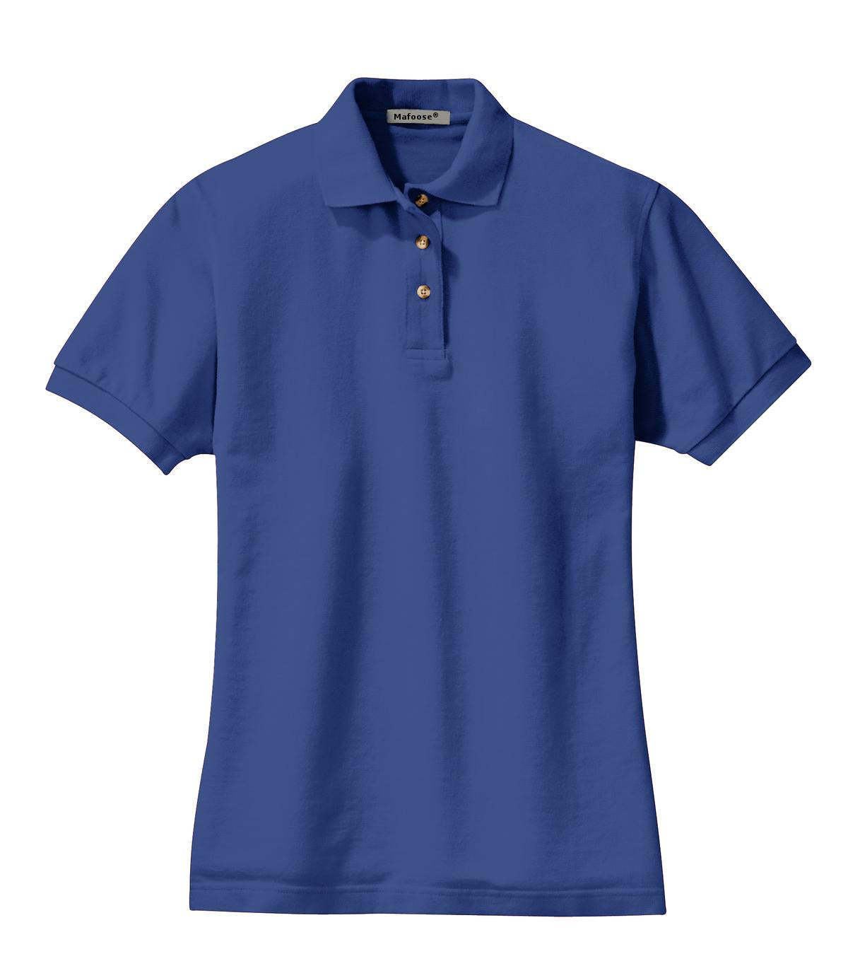 Women's Short Sleeve Heavyweight Cotton Soft Pique Polo T-shirt Royal
