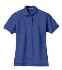 Women's Short Sleeve Heavyweight Cotton Soft Pique Polo T-shirt Royal