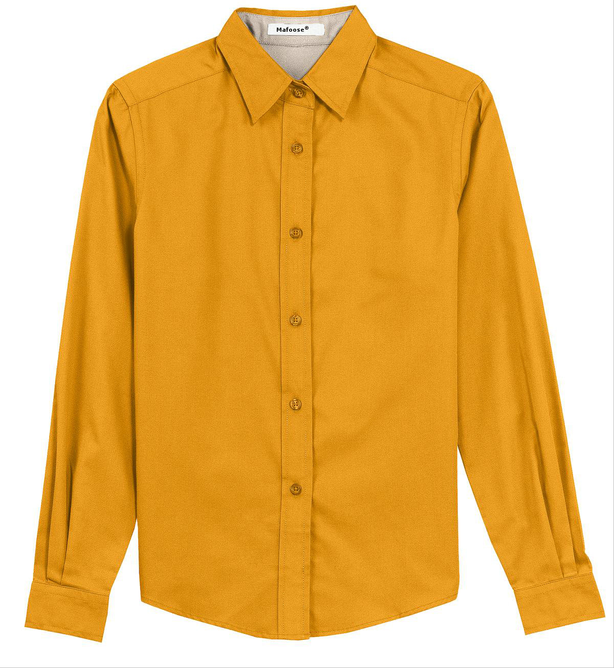 Mafoose Women's Long Sleeve Easy Care Shirt Athletic Gold/Light Stone-Front