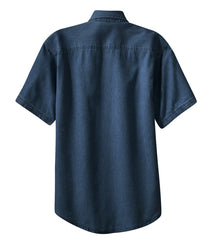 Mafoose Men's Short Sleeve Value Denim Shirt Ink Blue-Back