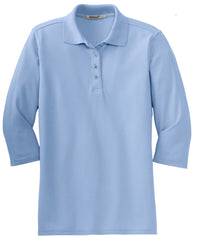 Mafoose Women's Silk Touch Ã‚Â¾ Sleeve Polo Shirt Light Blue-Front