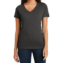 Women's Super Slub V-Neck Tee - Charcoal - Front