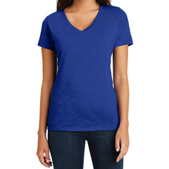 Women's Super Slub V-Neck Tee - Deep Royal - Front