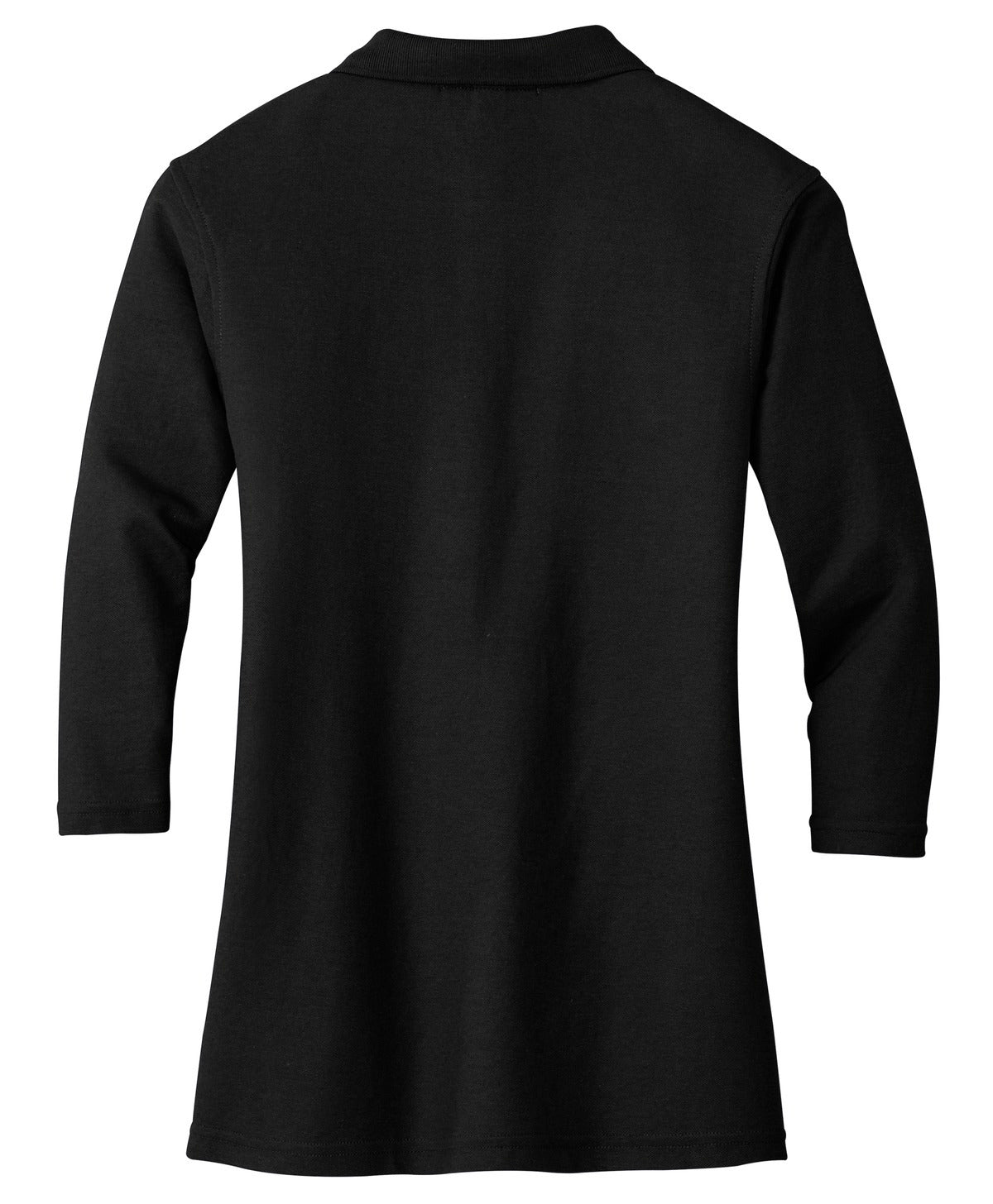 Mafoose Women's Soft Silk Touch 3/4-Sleeve Classic Polo Top Black