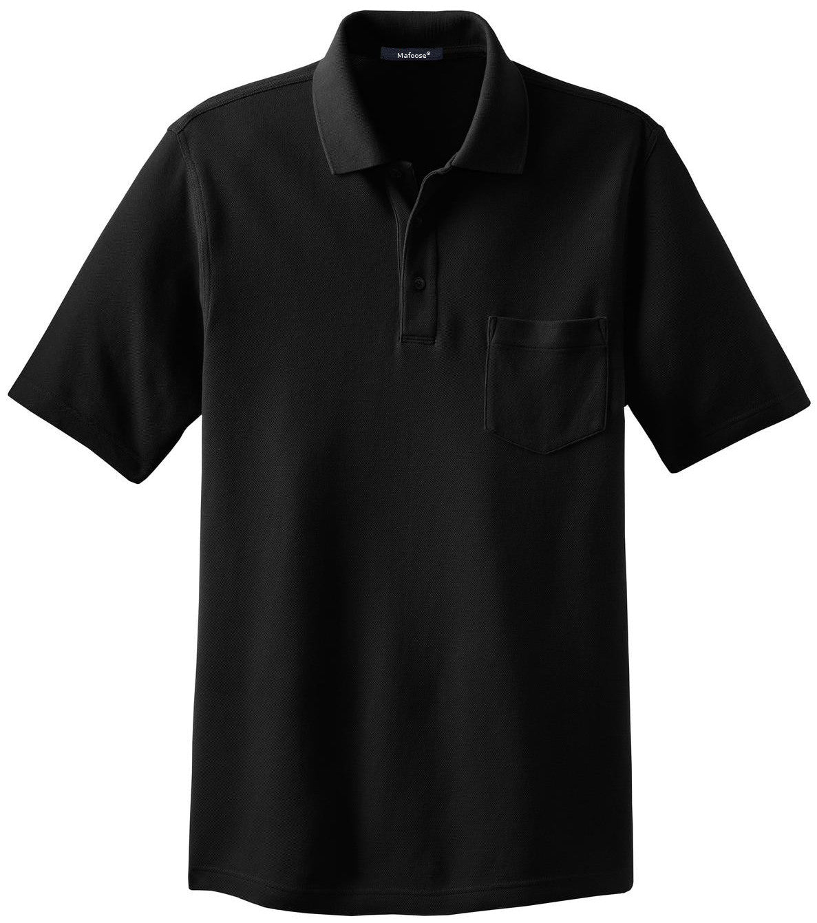 Mafoose Men's EZCotton Pique Pocket Polo Shirt Black-Front