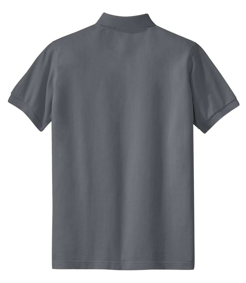 Women's Short Sleeve Heavyweight Cotton Soft Pique Polo T-shirt Steel Grey