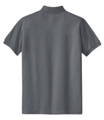 Women's Short Sleeve Heavyweight Cotton Soft Pique Polo T-shirt Steel Grey