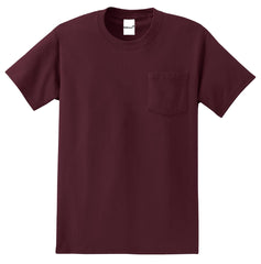 Men's Essential T Shirt with Pocket Athletic Maroon