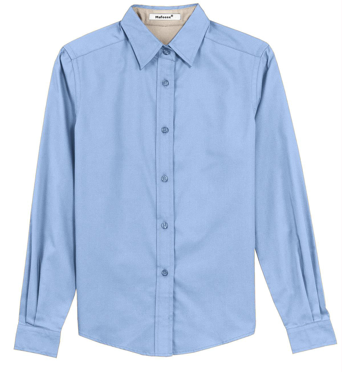Mafoose Women's Long Sleeve Easy Care Shirt Light Blue/Light Stone-Front