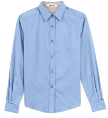 Mafoose Women's Long Sleeve Easy Care Shirt Light Blue/Light Stone-Front