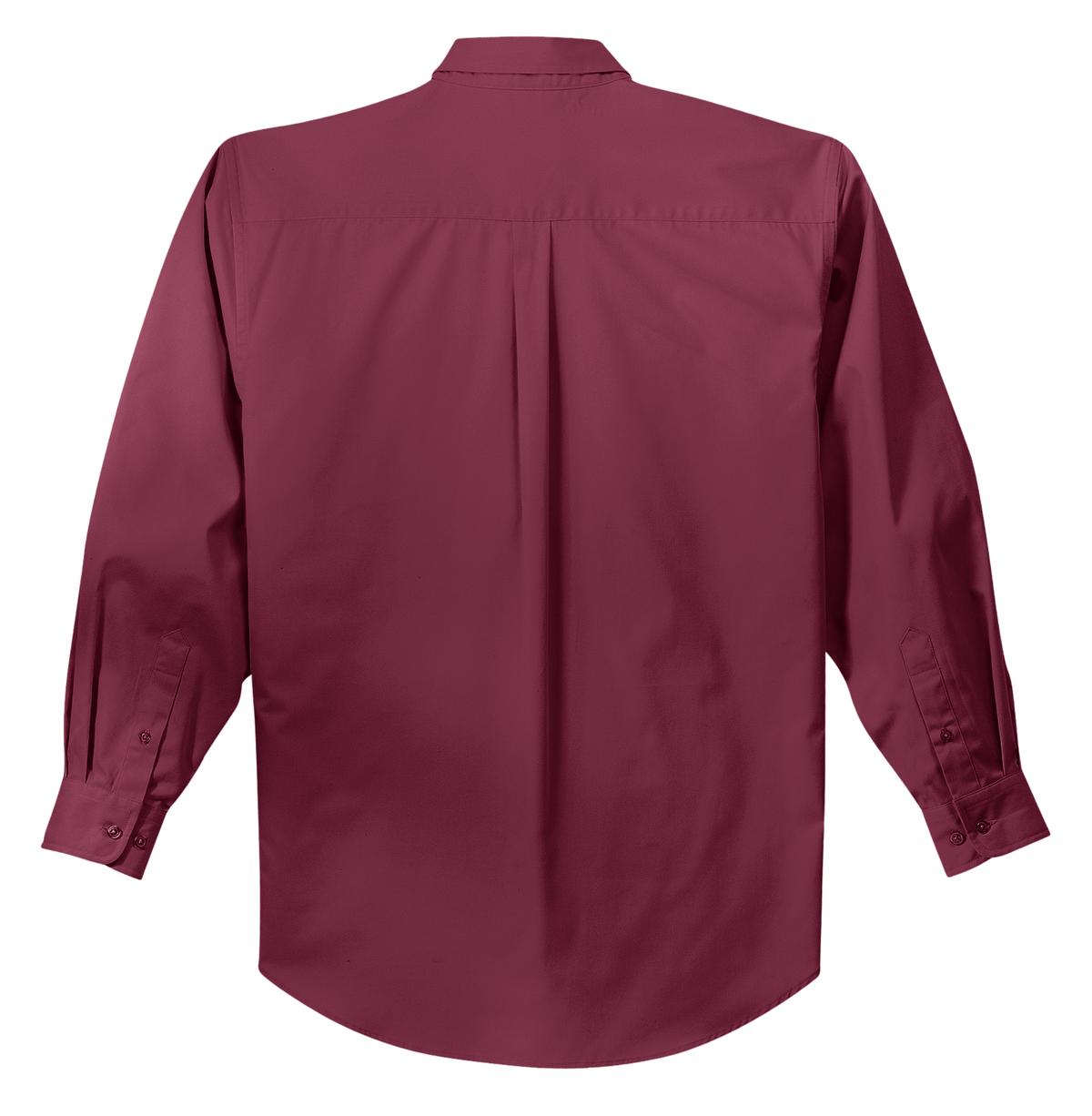 Mafoose Men's Tall Long Sleeve Easy Care Shirt Burgundy/ Light Stone-Back