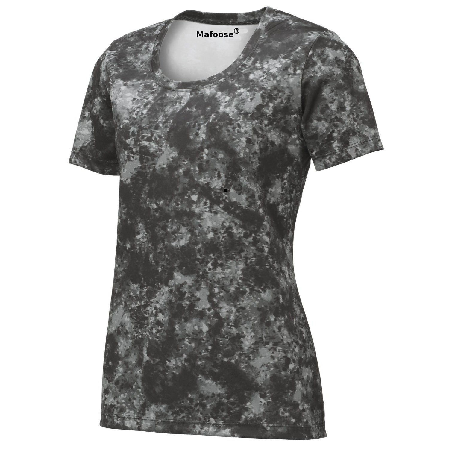 Mafoose Ladies Mineral Freeze Scoop Neck Tee Shirt Black-Front