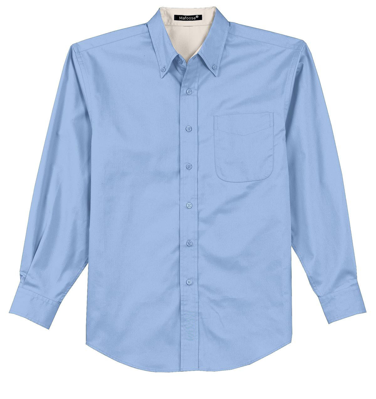 Mafoose Men's Tall Long Sleeve Easy Care Shirt Light Blue/ Light Stone-Front