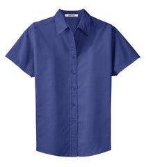 Mafoose Women's Comfortable Short Sleeve Easy Care Shirt Mediterranean Blue-Front