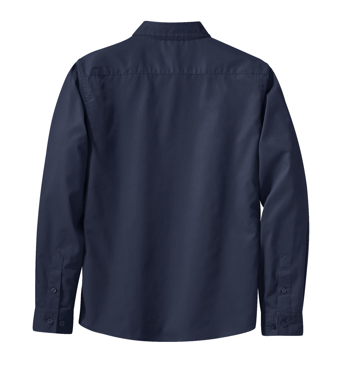 Mafoose Women's Long Sleeve Easy Care Shirt Navy/Light Stone-Back