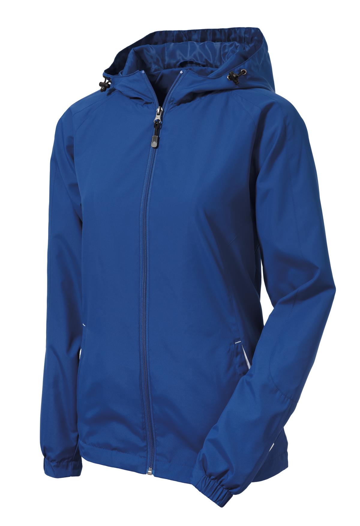 Mafoose Women's Colorblock Hooded Raglan Jacket True Royal/White-Front