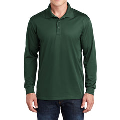 Yellow Rooster Men's Polyester Tricot Micropique Sport-Wick Long Sleeve Moisture Wicking Polo T-shirt