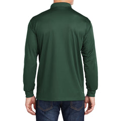 Yellow Rooster Men's Polyester Tricot Micropique Sport-Wick Long Sleeve Moisture Wicking Polo T-shirt