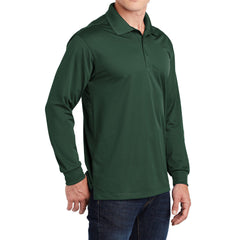 Yellow Rooster Men's Polyester Tricot Micropique Sport-Wick Long Sleeve Moisture Wicking Polo T-shirt
