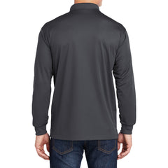 Yellow Rooster Men's Polyester Tricot Micropique Sport-Wick Long Sleeve Moisture Wicking Polo T-shirt