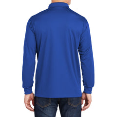 Yellow Rooster Men's Polyester Tricot Micropique Sport-Wick Long Sleeve Moisture Wicking Polo T-shirt