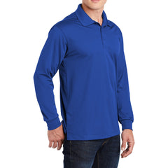Yellow Rooster Men's Polyester Tricot Micropique Sport-Wick Long Sleeve Moisture Wicking Polo T-shirt