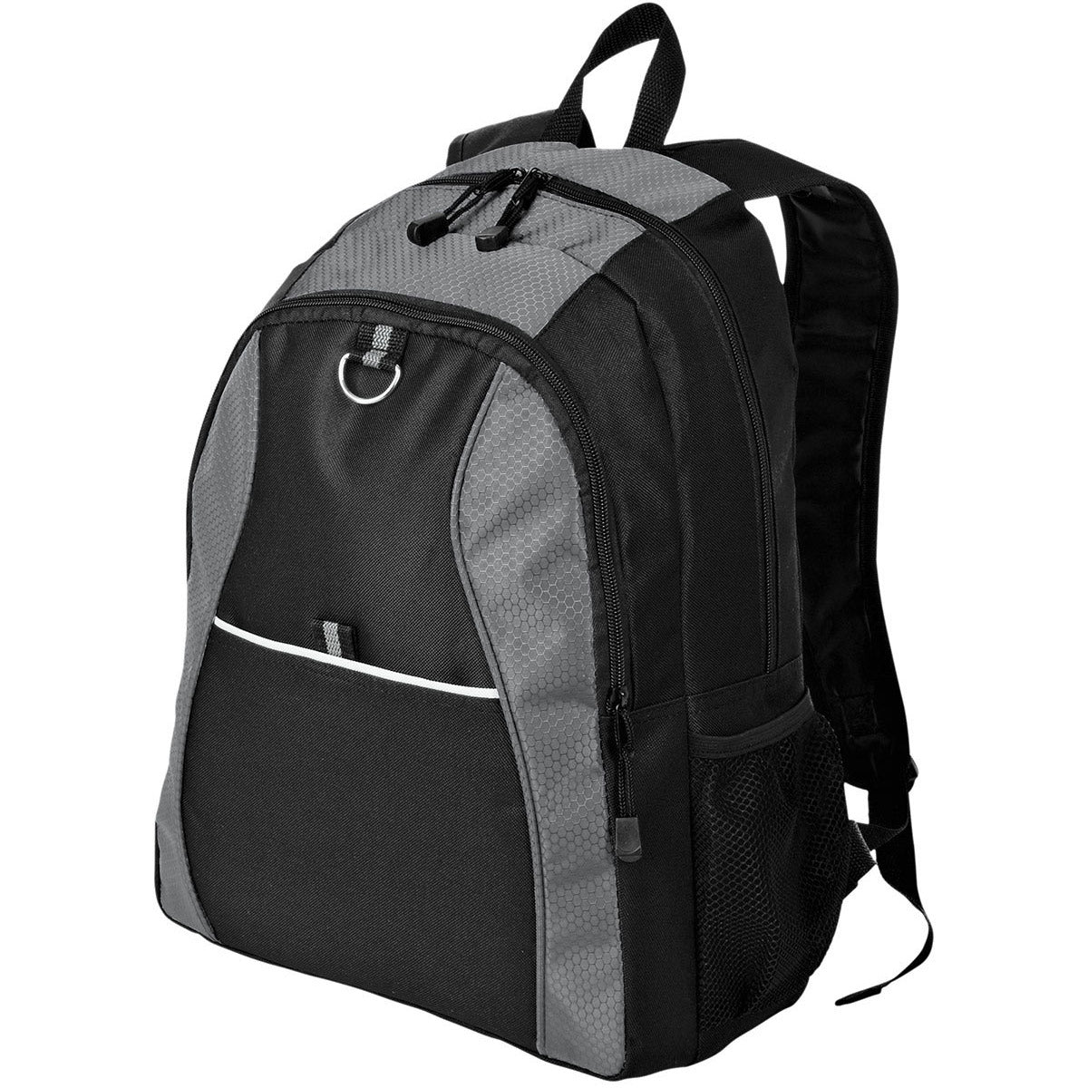 Unique Texture Contrast Honeycomb Backpack Grey/Black