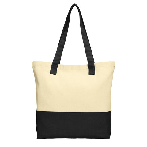 Colorblock Cotton Tote Modern Style with Everyday Function