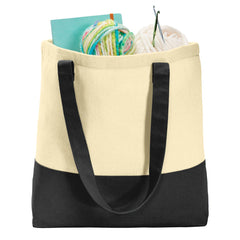 Colorblock Cotton Tote Modern Style with Everyday Function