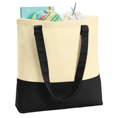 Colorblock Cotton Tote Modern Style with Everyday Function