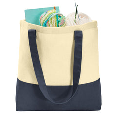 Colorblock Cotton Tote Modern Style with Everyday Function