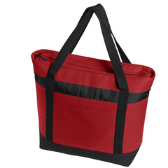 Large Tote Cooler Bag with Zippered Top & Water-Resistant Lining