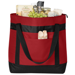 Large Tote Cooler Bag with Zippered Top & Water-Resistant Lining