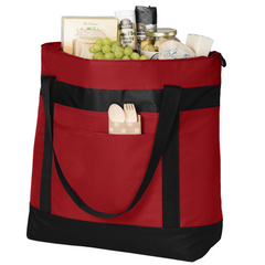Large Tote Cooler Bag with Zippered Top & Water-Resistant Lining
