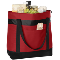 Large Tote Cooler Bag with Zippered Top & Water-Resistant Lining