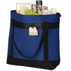 Large Tote Cooler Bag with Zippered Top & Water-Resistant Lining