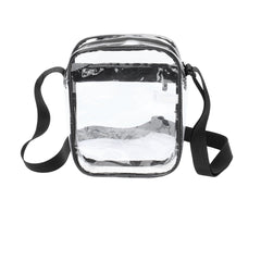 Clear Crossbody Bag with Polyester Trim Adjustable Strap