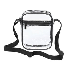 Clear Crossbody Bag with Polyester Trim Adjustable Strap