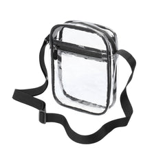 Clear Crossbody Bag with Polyester Trim Adjustable Strap