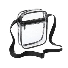 Clear Crossbody Bag with Polyester Trim Adjustable Strap