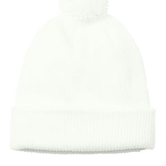 Stylish Cozy Pom Beanie for Cold Weather - Marshmallow