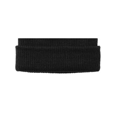 Stylish Cozy Pom Beanie for Cold Weather - Deep Black
