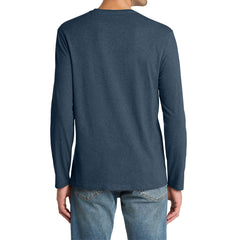 Mens Perfect Weight Long Sleeve Tee - Heathered Navy