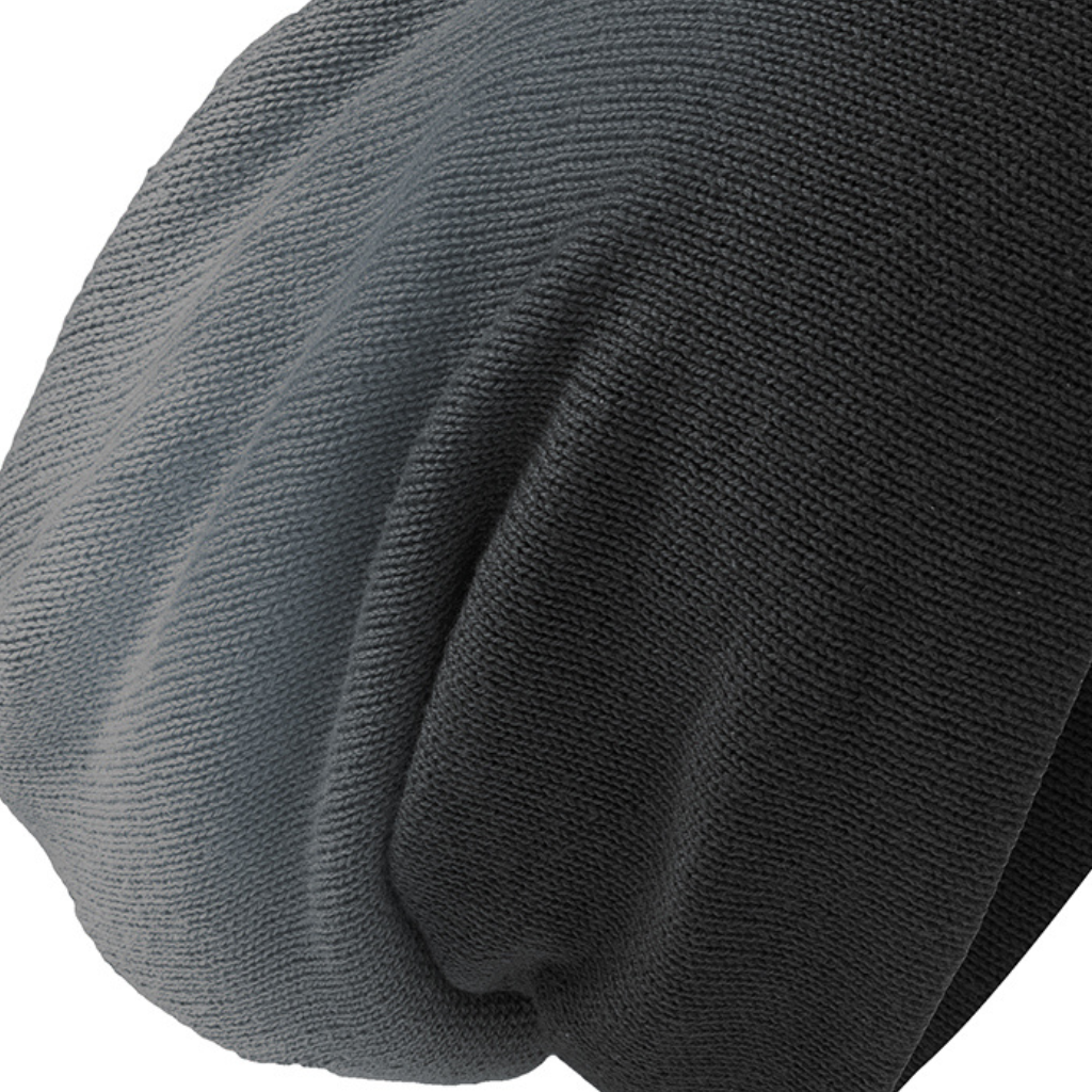 Black Dip Dye Slouch Beanie – Soft Knit Winter Hat for Men & Women