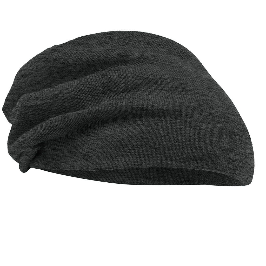 Black Dip Dye Slouch Beanie – Soft Knit Winter Hat for Men & Women