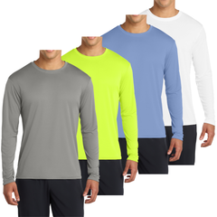 Men’s Casual UPF 50 Long Sleeve Performance T-Shirt Pack of 4