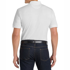 Men's Heavyweight Short Sleeve Cotton Pique Knit Polo Shirt with Pocket