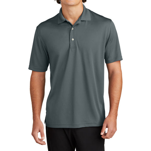 Mens Moisture-Wicking, Breathable Double-Knit Mesh with 3-Button Placket & Side Vents Dri-Mesh Polo