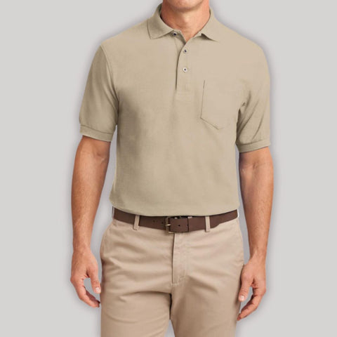 Men's Silk Touch Polo with Pocket Shirt