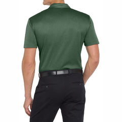 Men's Short Sleeve Heathered Moisture-Wicking Silk Touch Performance Polo Shirt